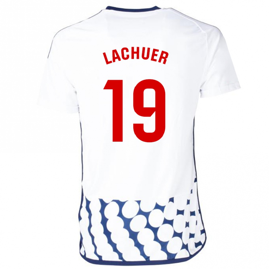 Women Football Mathis Lachuer #19 White Away Jersey 2023/24 T-Shirt