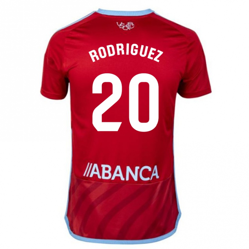 Women Football Javi Rodríguez #20 Red Away Jersey 2023/24 T-Shirt