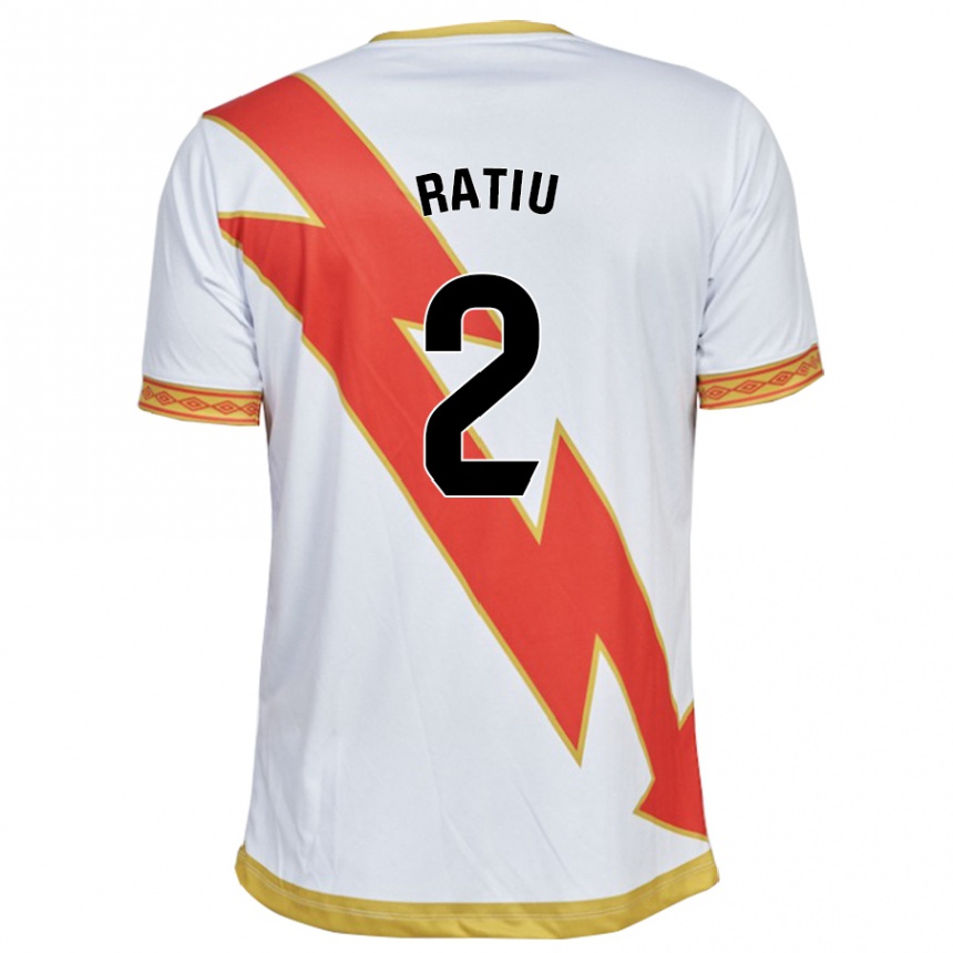 Kids Football Andrei Rațiu #2 White Home Jersey 2023/24 T-Shirt