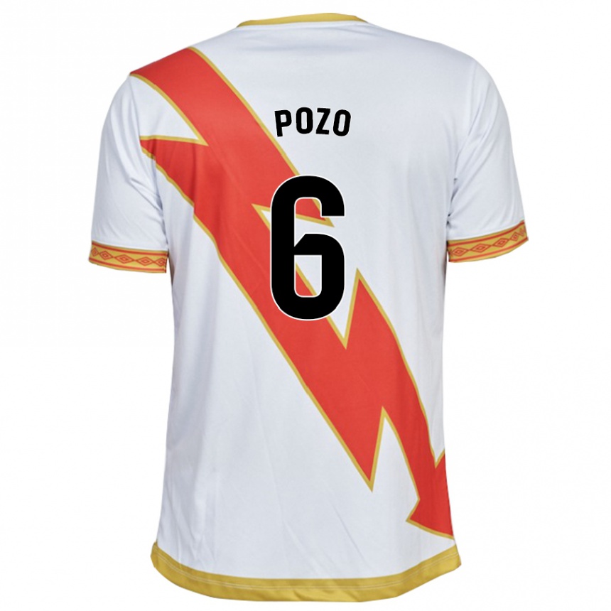 Kids Football José Pozo #6 White Home Jersey 2023/24 T-Shirt