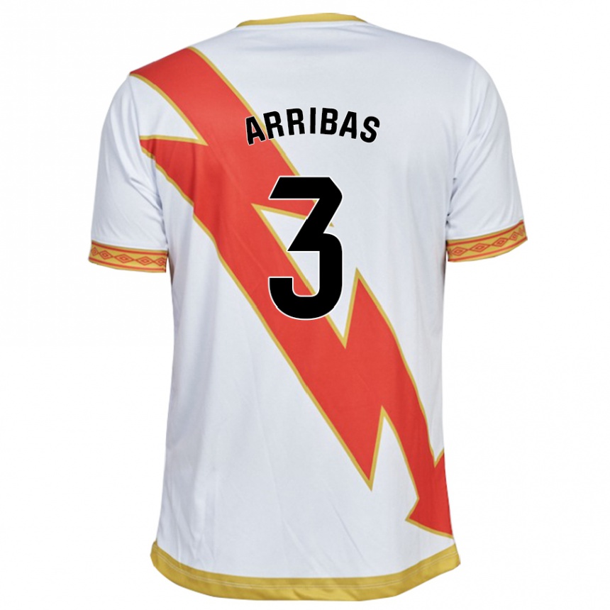 Kids Football Sergio Arribas #3 White Home Jersey 2023/24 T-Shirt