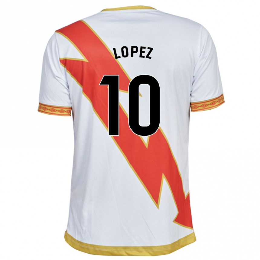 Kids Football Asier López #10 White Home Jersey 2023/24 T-Shirt