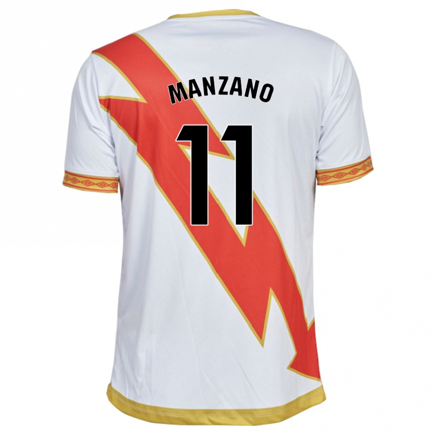 Kids Football Sergio Manzano #11 White Home Jersey 2023/24 T-Shirt