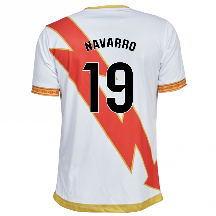 Kids Football Manu Navarro #19 White Home Jersey 2023/24 T-Shirt