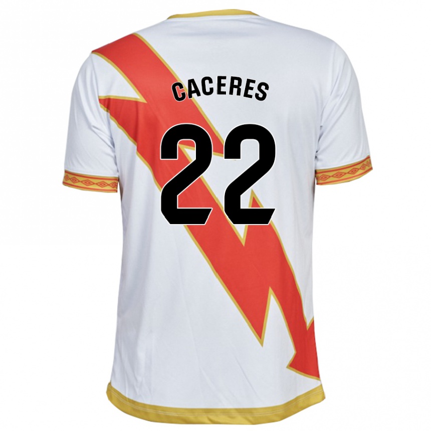 Kids Football Daniel Cáceres #22 White Home Jersey 2023/24 T-Shirt