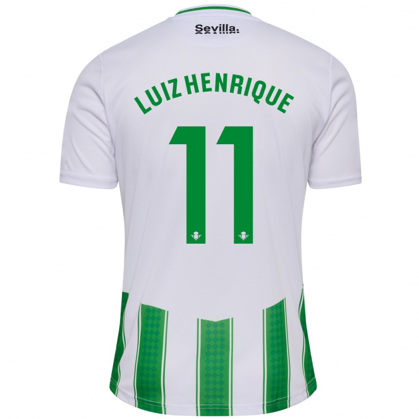 Kids Football Luiz Henrique #11 White Home Jersey 2023/24 T-Shirt