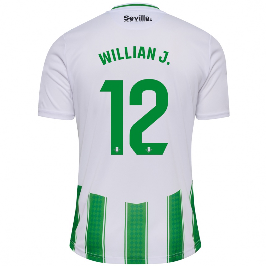 Kids Football Willian José #12 White Home Jersey 2023/24 T-Shirt