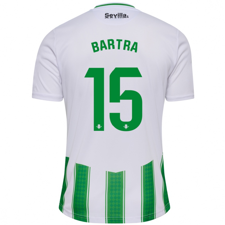 Kids Football Marc Bartra #15 White Home Jersey 2023/24 T-Shirt