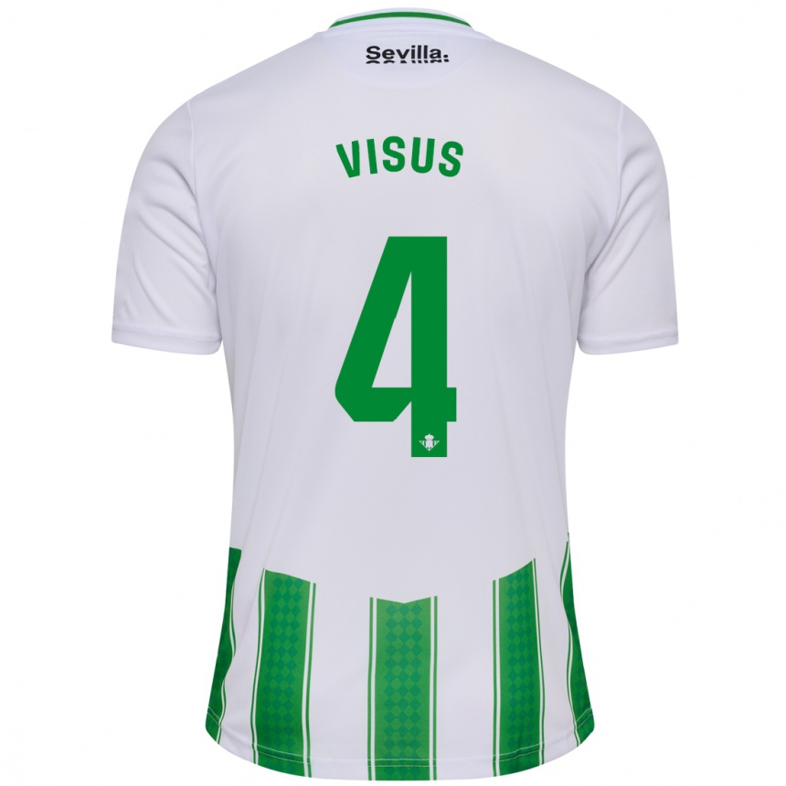 Kids Football Ricardo Visus #4 White Home Jersey 2023/24 T-Shirt