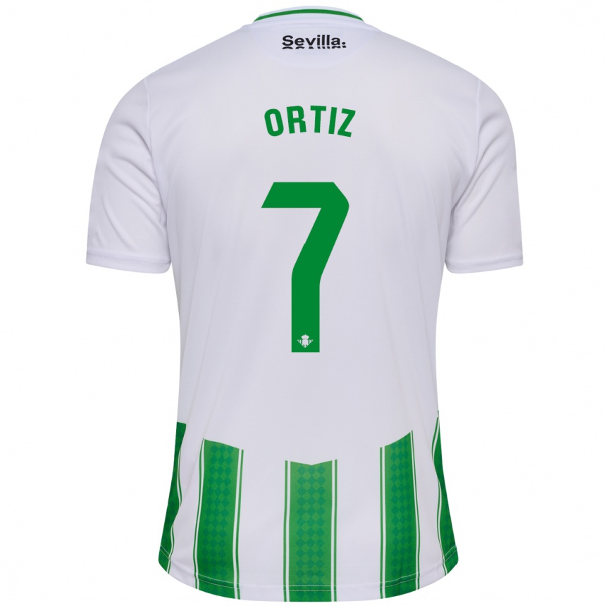 Kids Football Ángel Ortiz #7 White Home Jersey 2023/24 T-Shirt