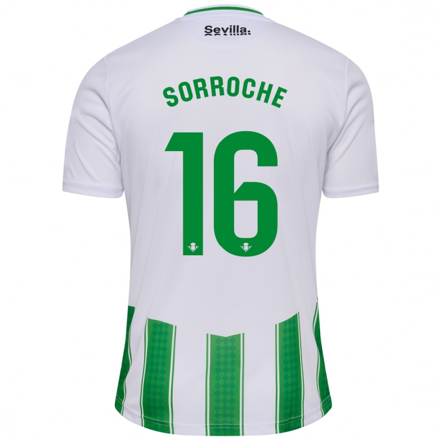 Kids Football Ginés Sorroche #16 White Home Jersey 2023/24 T-Shirt