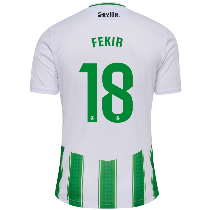 Kids Football Yassin Fekir #18 White Home Jersey 2023/24 T-Shirt