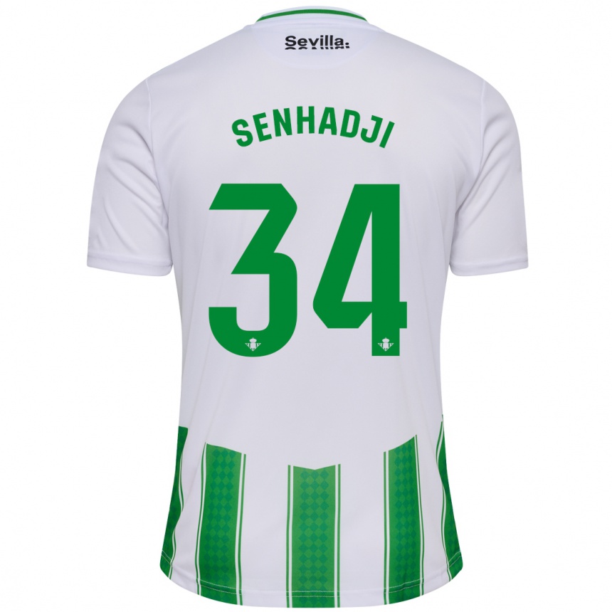 Kids Football Yanis Senhadji #34 White Home Jersey 2023/24 T-Shirt