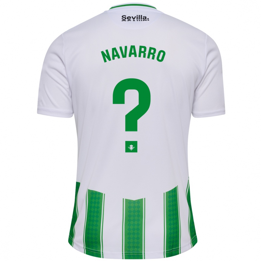 Kids Football Juan Carlos Navarro #0 White Home Jersey 2023/24 T-Shirt