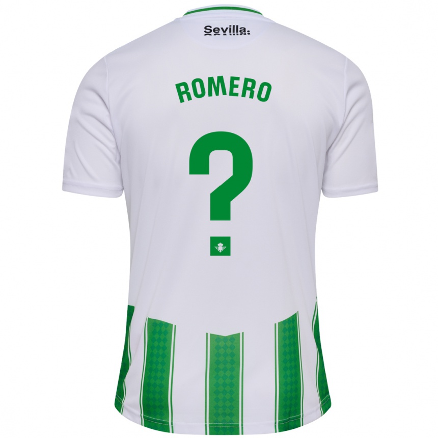 Kids Football Dani Romero #0 White Home Jersey 2023/24 T-Shirt