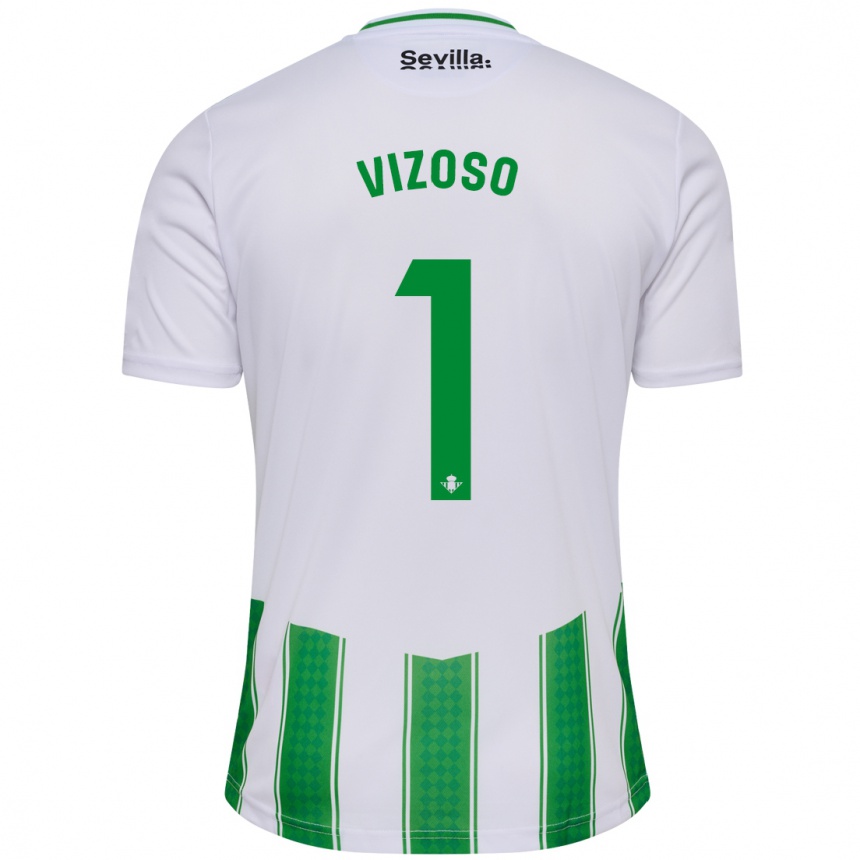 Kids Football Paula Vizoso Prieto #1 White Home Jersey 2023/24 T-Shirt