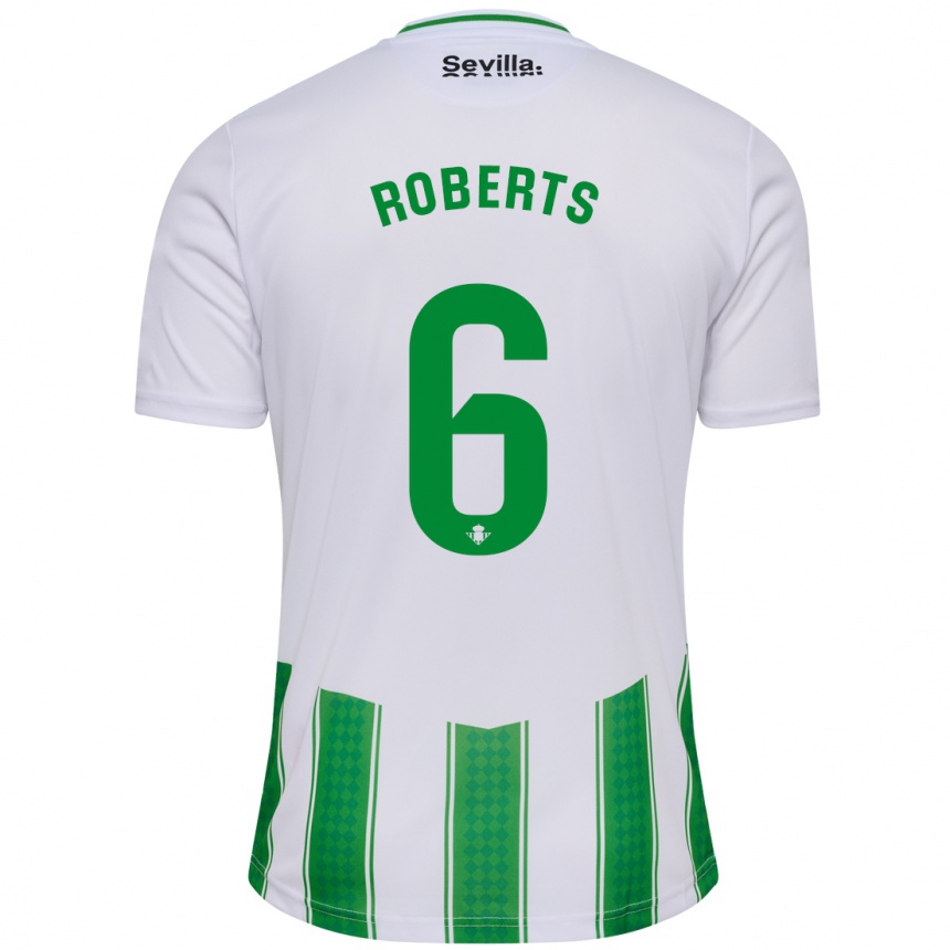Kids Football Rhiannon Roberts #6 White Home Jersey 2023/24 T-Shirt