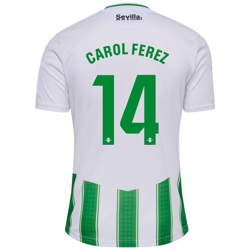 Kids Football Carolina Férez Méndez #14 White Home Jersey 2023/24 T-Shirt