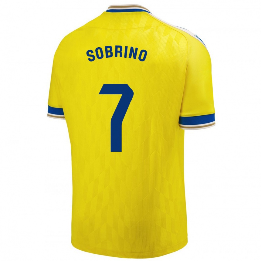 Kids Football Rubén Sobrino #7 Yellow Home Jersey 2023/24 T-Shirt