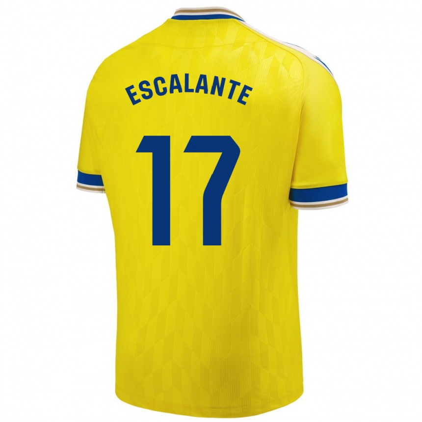 Kids Football Gonzalo Escalante #17 Yellow Home Jersey 2023/24 T-Shirt