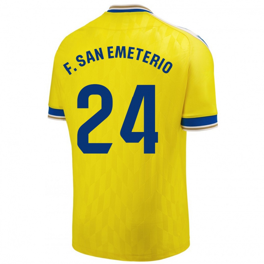 Kids Football Fede San Emeterio #24 Yellow Home Jersey 2023/24 T-Shirt