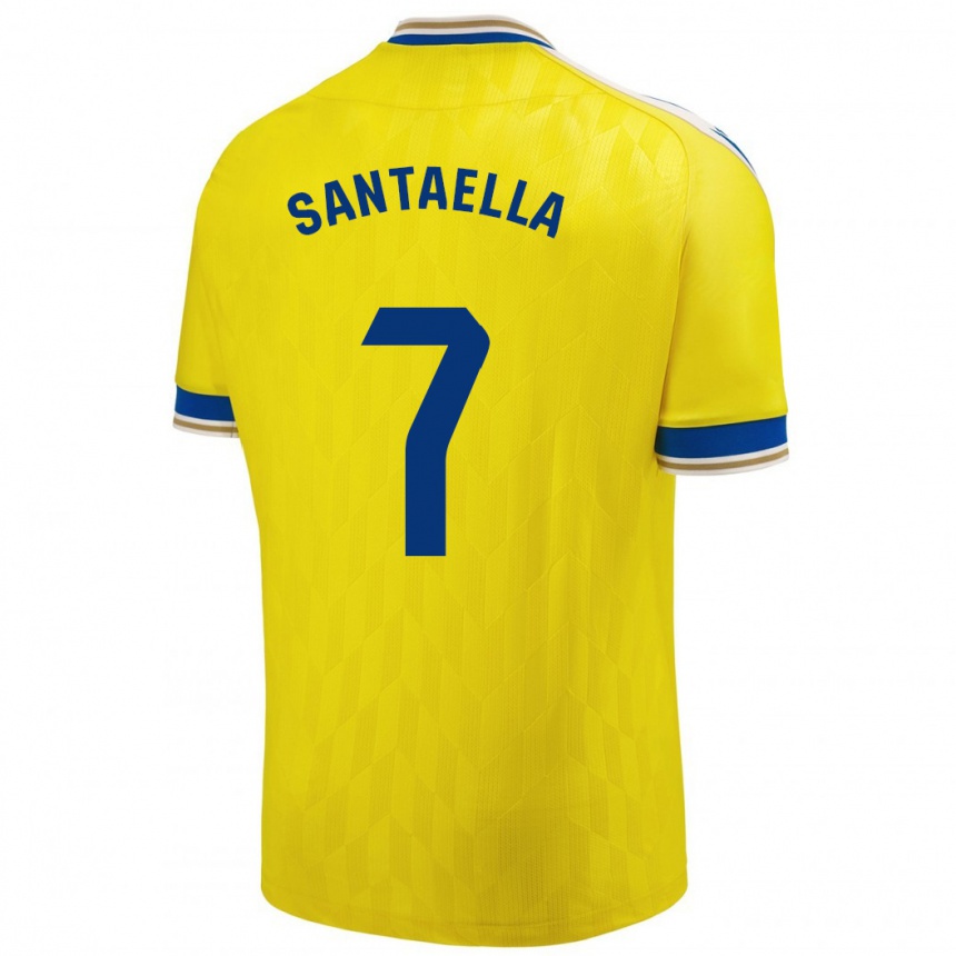 Kids Football Natalia Santaella Picón #7 Yellow Home Jersey 2023/24 T-Shirt