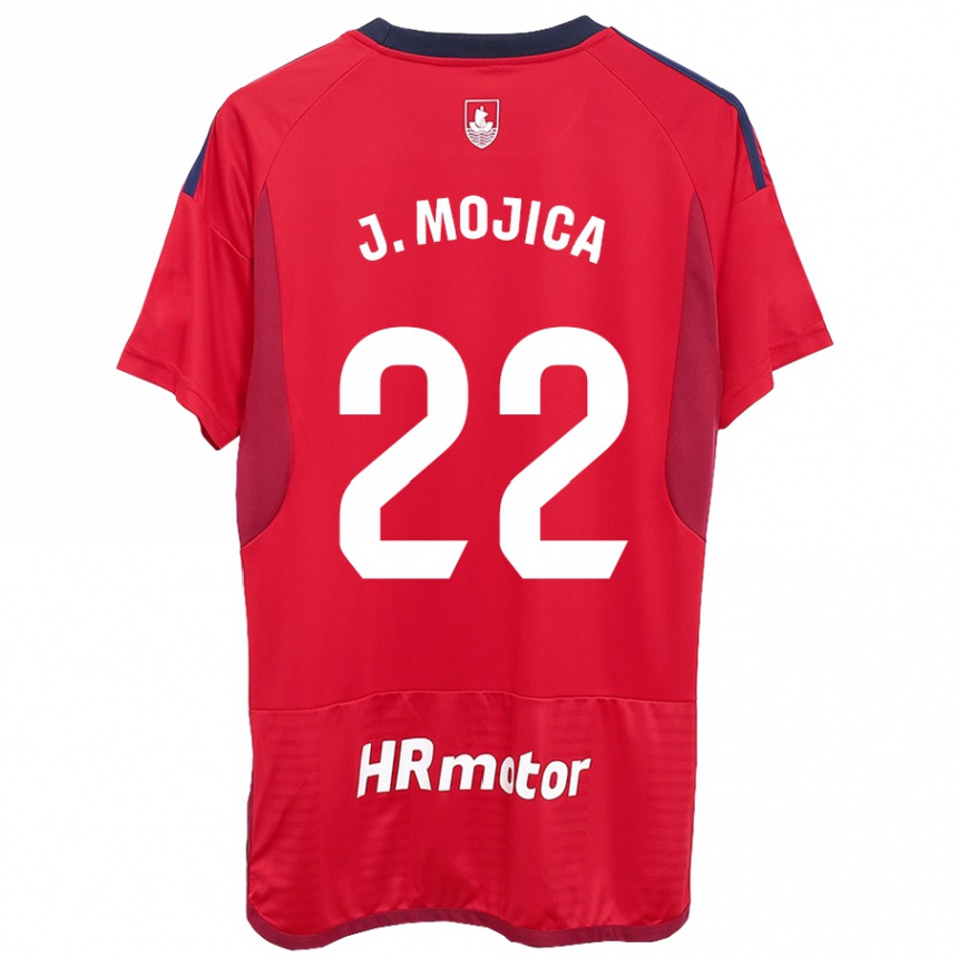 Kids Football Johan Mojica #22 Red Home Jersey 2023/24 T-Shirt