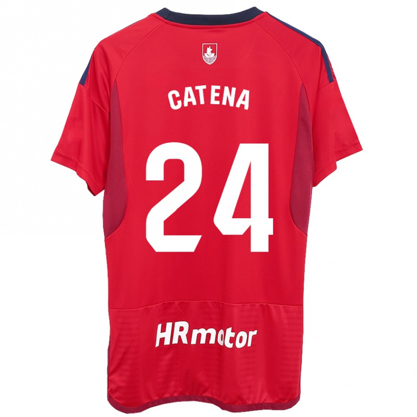 Kids Football Alejandro Catena #24 Red Home Jersey 2023/24 T-Shirt