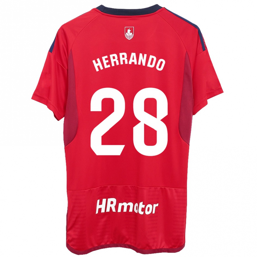 Kids Football Jorge Herrando #28 Red Home Jersey 2023/24 T-Shirt