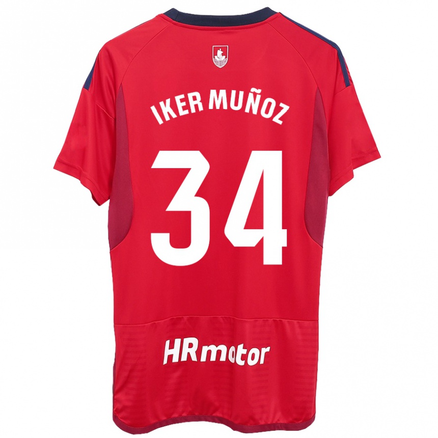 Kids Football Iker Muñoz #34 Red Home Jersey 2023/24 T-Shirt