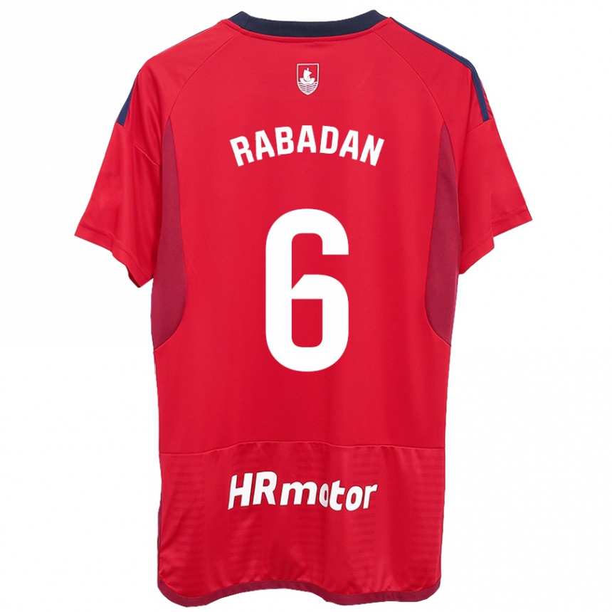 Kids Football David Rabadán #6 Red Home Jersey 2023/24 T-Shirt