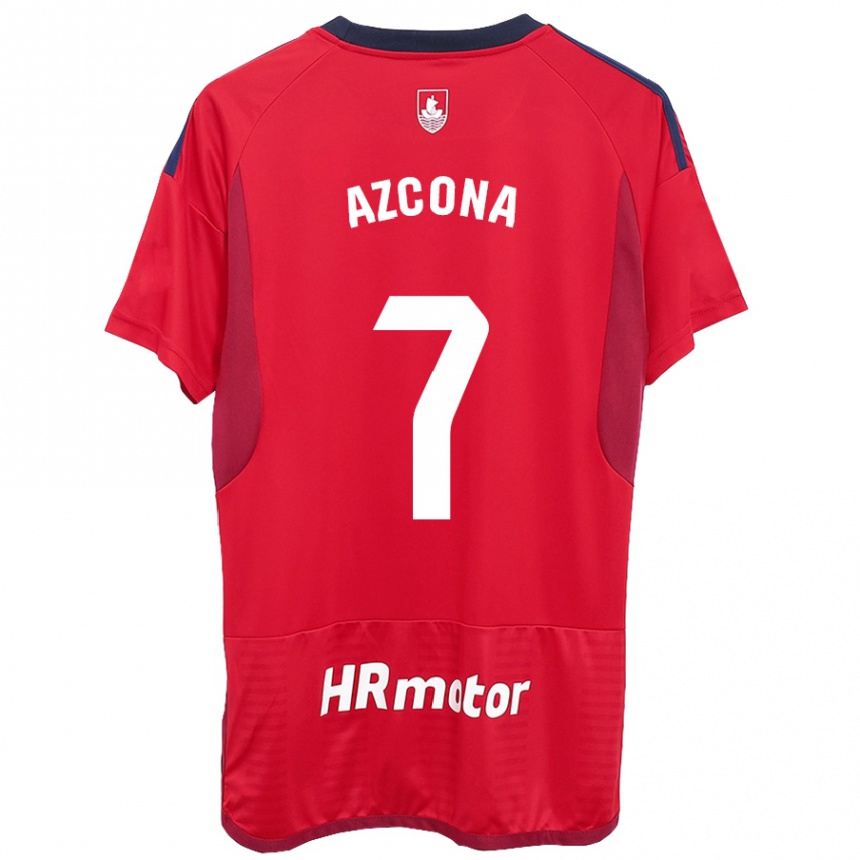 Kids Football Rubén Azcona #7 Red Home Jersey 2023/24 T-Shirt