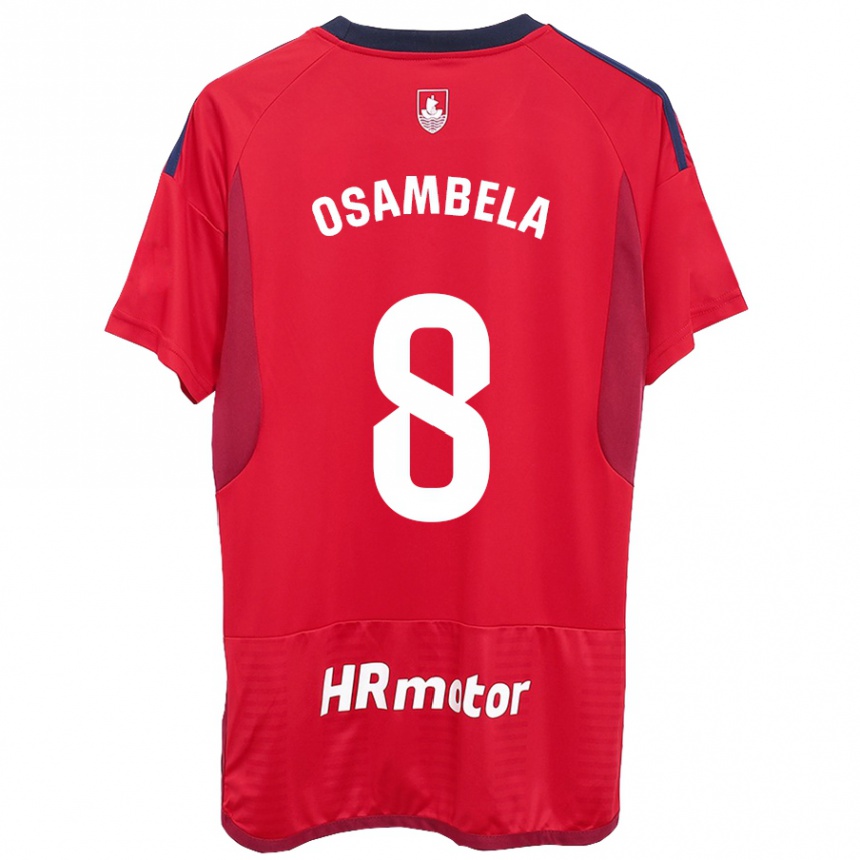 Kids Football Asier Osambela #8 Red Home Jersey 2023/24 T-Shirt