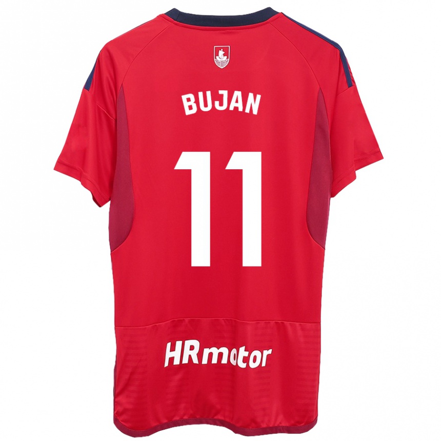 Kids Football Unai Buján #11 Red Home Jersey 2023/24 T-Shirt