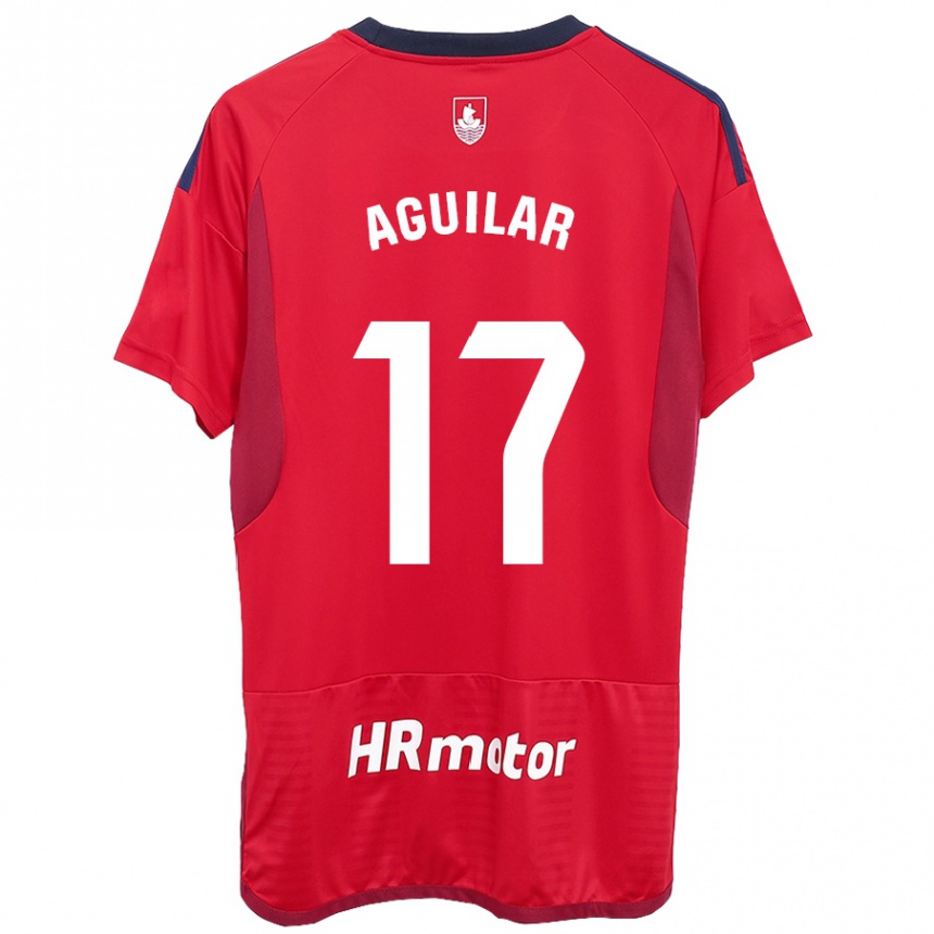 Kids Football Eneko Aguilar #17 Red Home Jersey 2023/24 T-Shirt