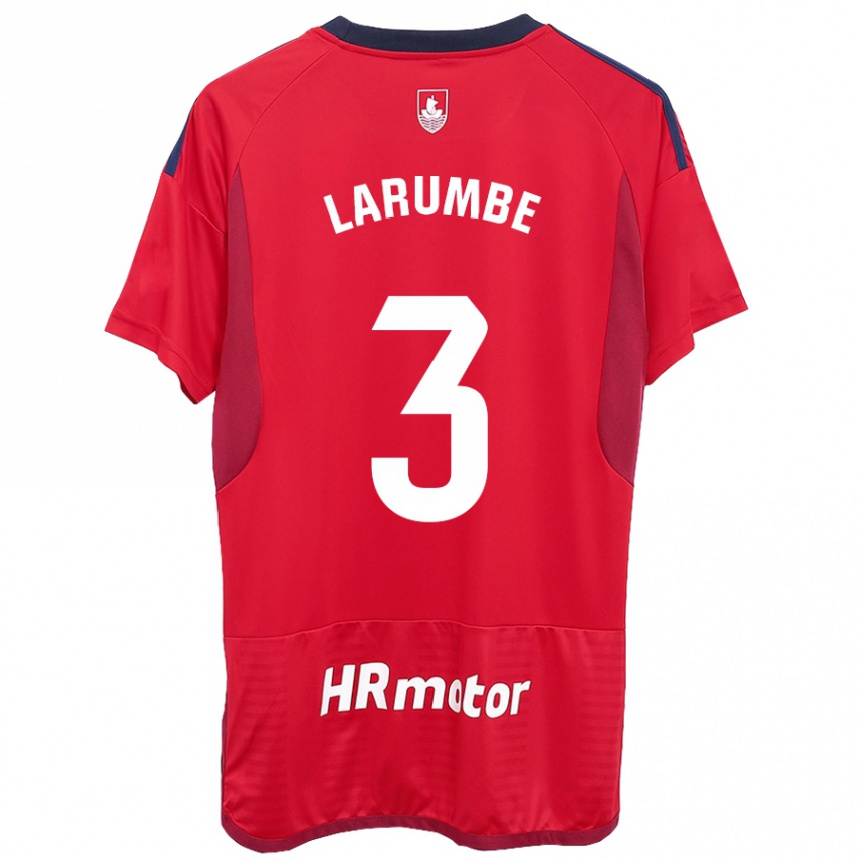 Kids Football Saioa Larumbe Beloqui #3 Red Home Jersey 2023/24 T-Shirt