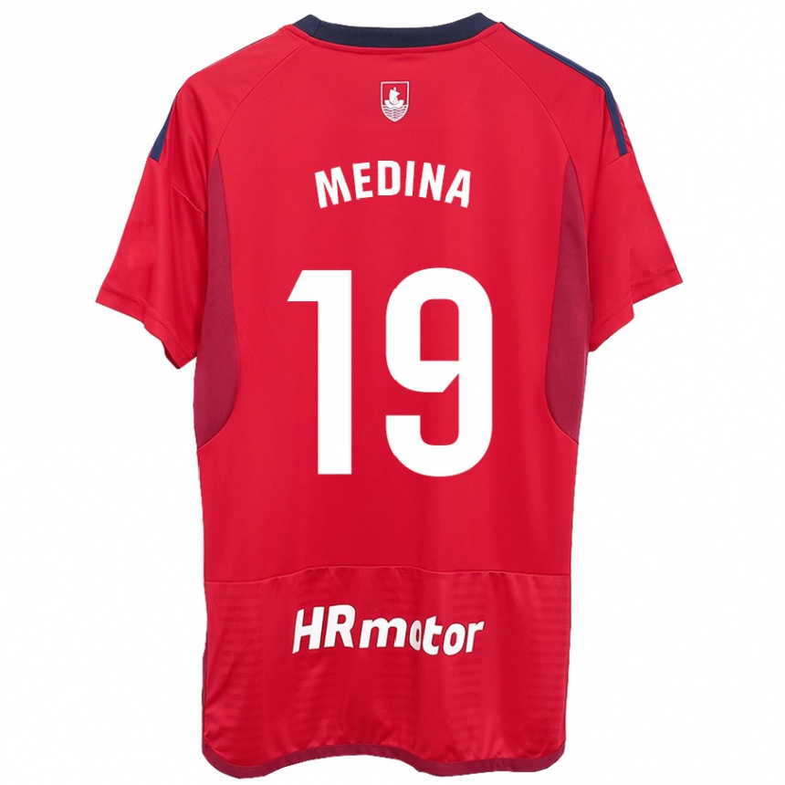 Kids Football Arantxa Medina Torreblanca #19 Red Home Jersey 2023/24 T-Shirt