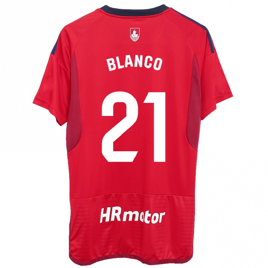 Kids Football Alexia Blanco Llacuno #21 Red Home Jersey 2023/24 T-Shirt