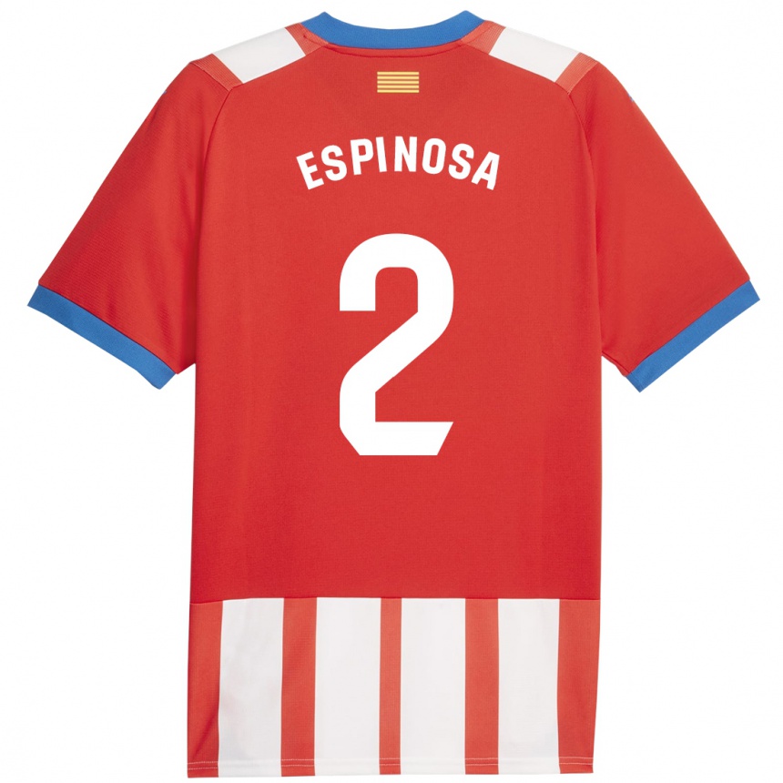 Kids Football Bernardo Espinosa #2 Red White Home Jersey 2023/24 T-Shirt