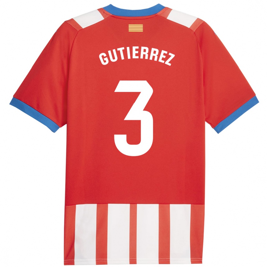 Kids Football Miguel Gutiérrez #3 Red White Home Jersey 2023/24 T-Shirt