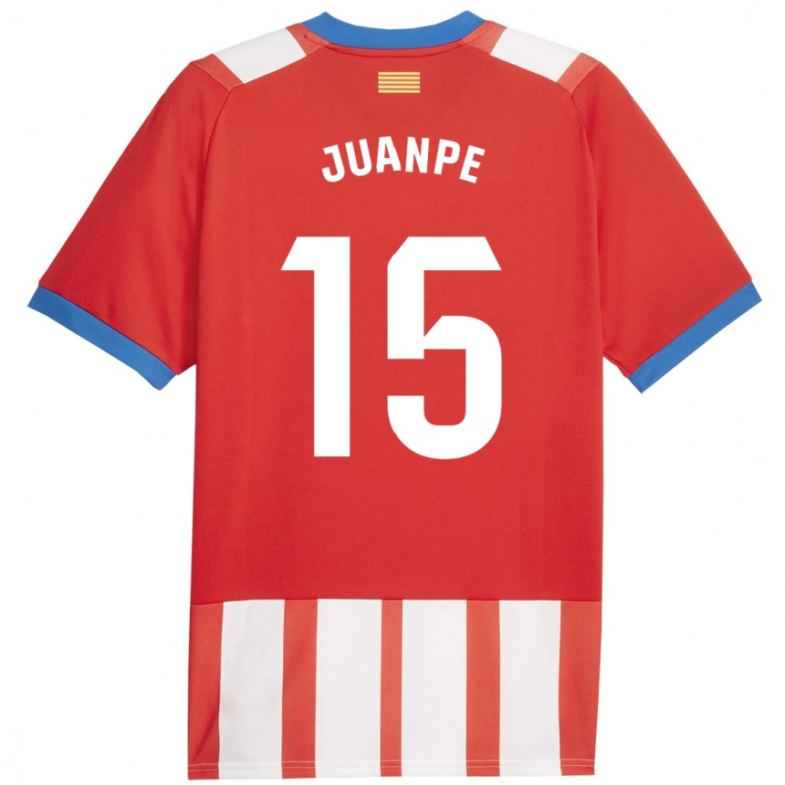 Kids Football Juanpe #15 Red White Home Jersey 2023/24 T-Shirt