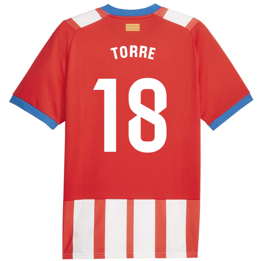 Kids Football Pablo Torre #18 Red White Home Jersey 2023/24 T-Shirt