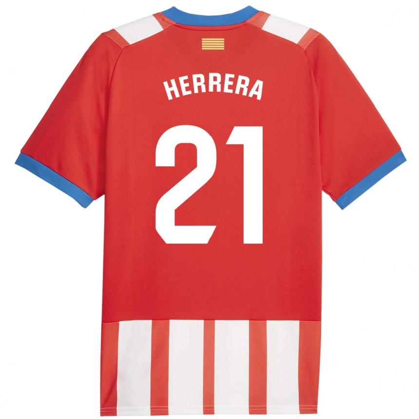 Kids Football Yangel Herrera #21 Red White Home Jersey 2023/24 T-Shirt