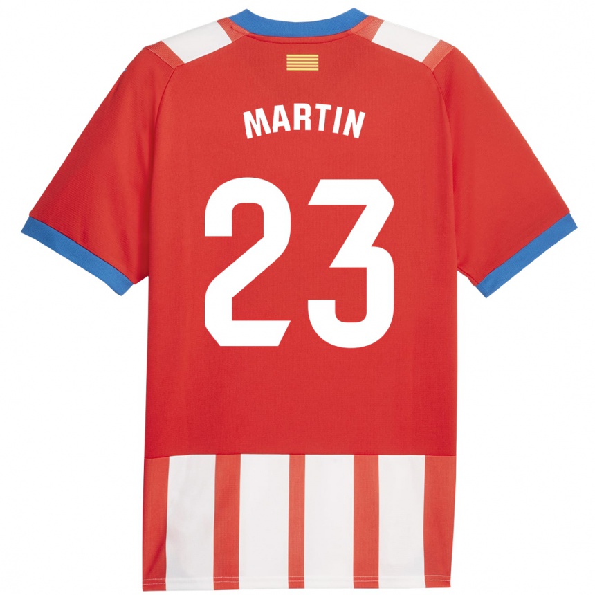 Kids Football Iván Martín #23 Red White Home Jersey 2023/24 T-Shirt