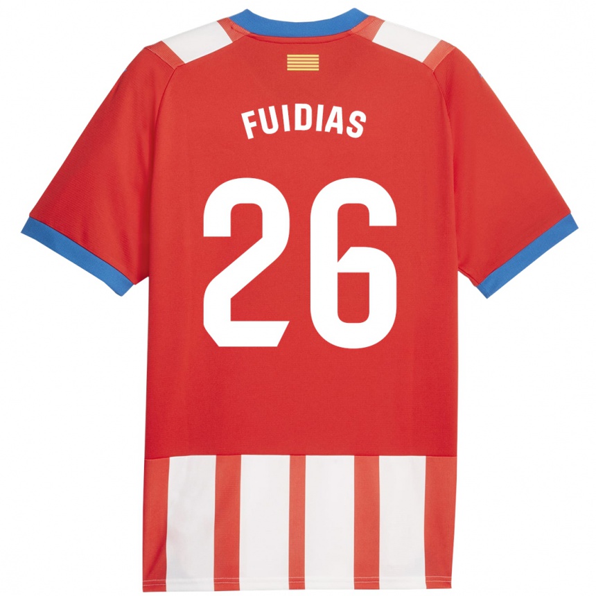 Kids Football Toni Fuidias #26 Red White Home Jersey 2023/24 T-Shirt