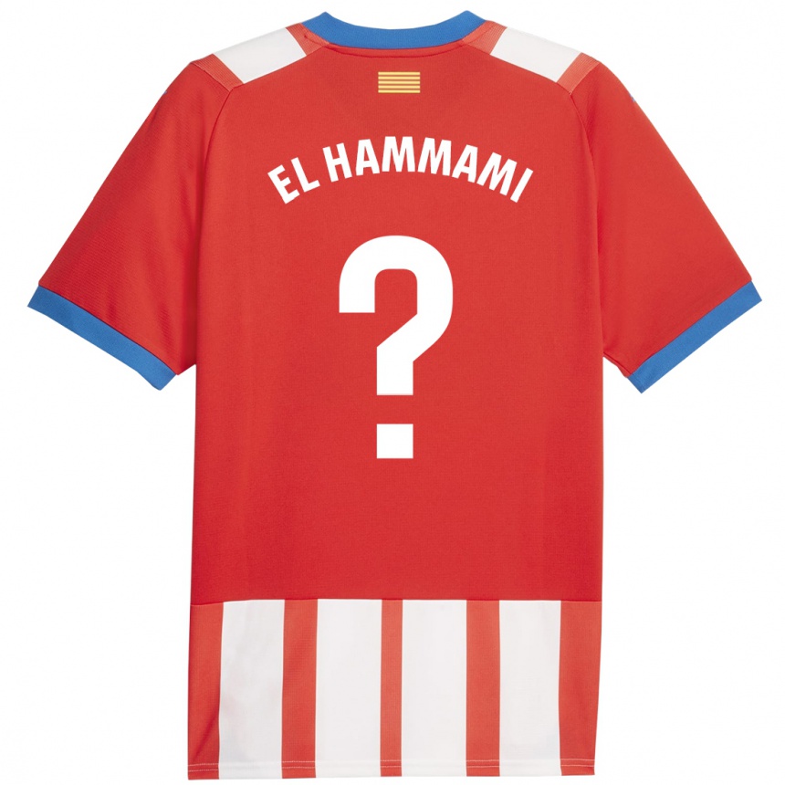 Kids Football Ayoub El Hammami #0 Red White Home Jersey 2023/24 T-Shirt