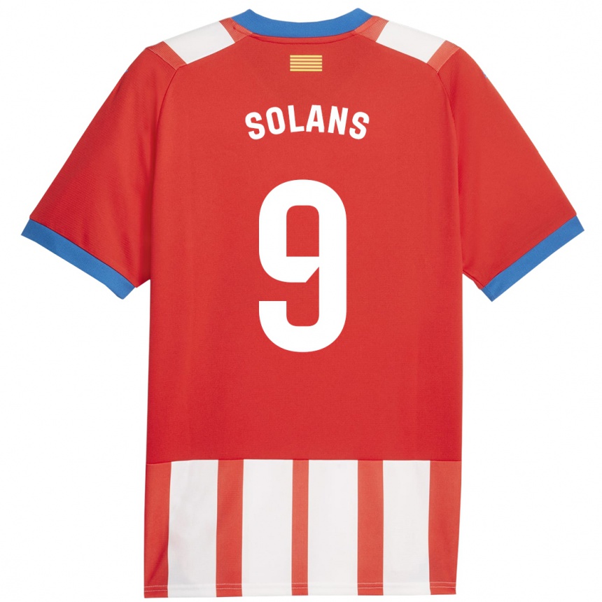 Kids Football Sergi Solans #9 Red White Home Jersey 2023/24 T-Shirt