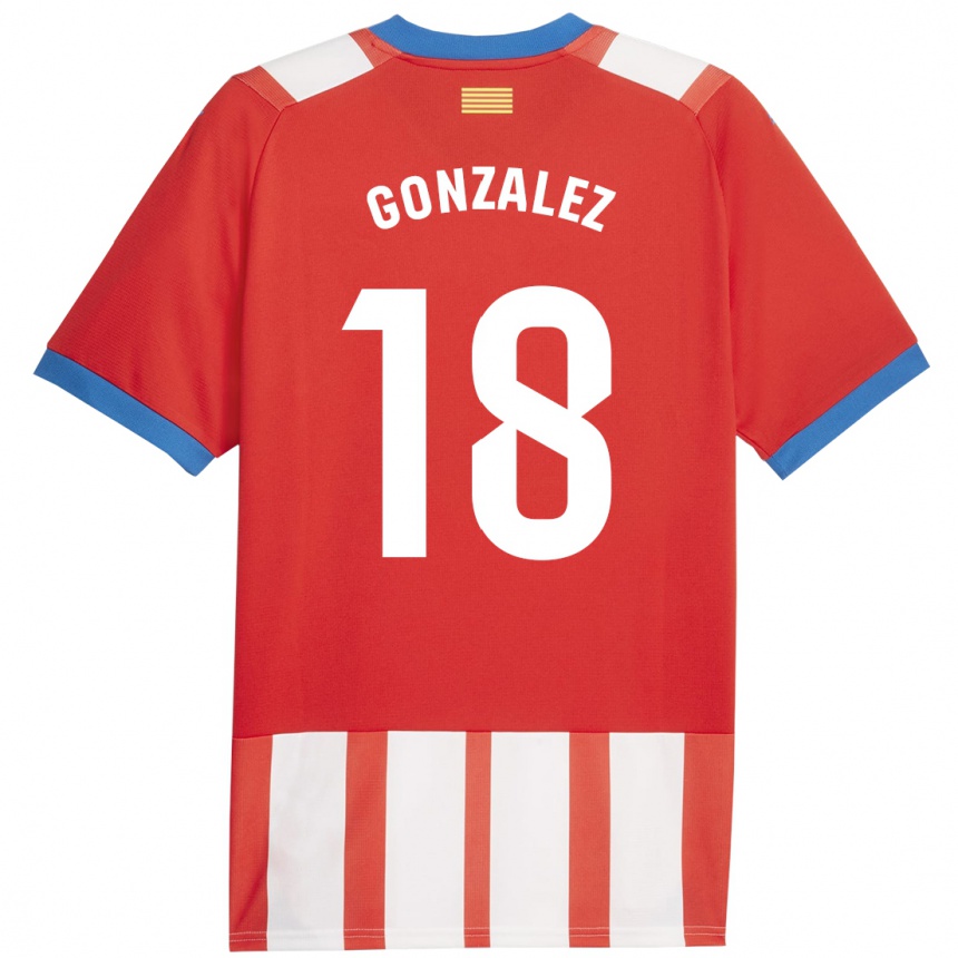 Kids Football Gerard Gonzalez #18 Red White Home Jersey 2023/24 T-Shirt