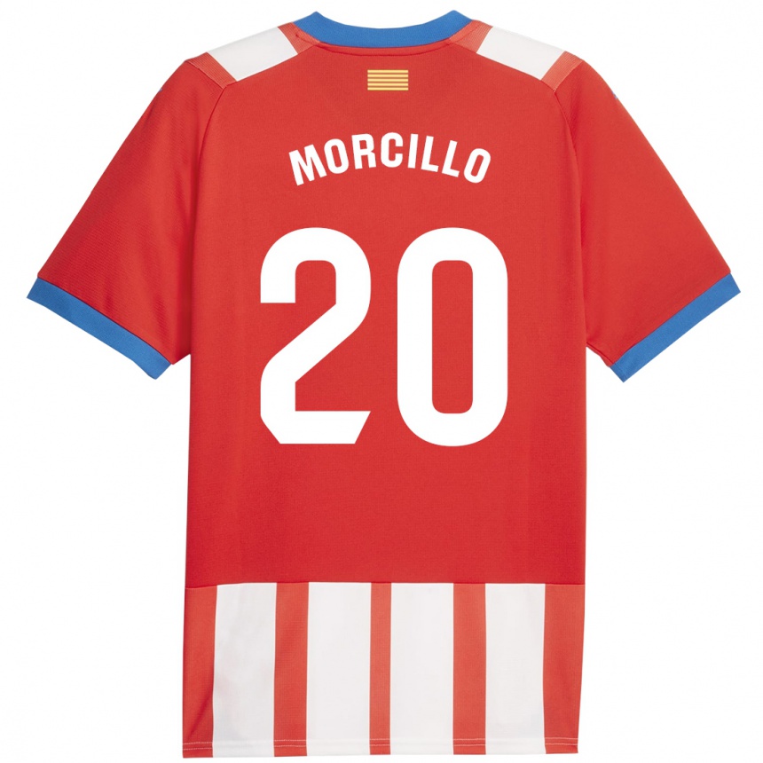 Kids Football Luis Morcillo #20 Red White Home Jersey 2023/24 T-Shirt