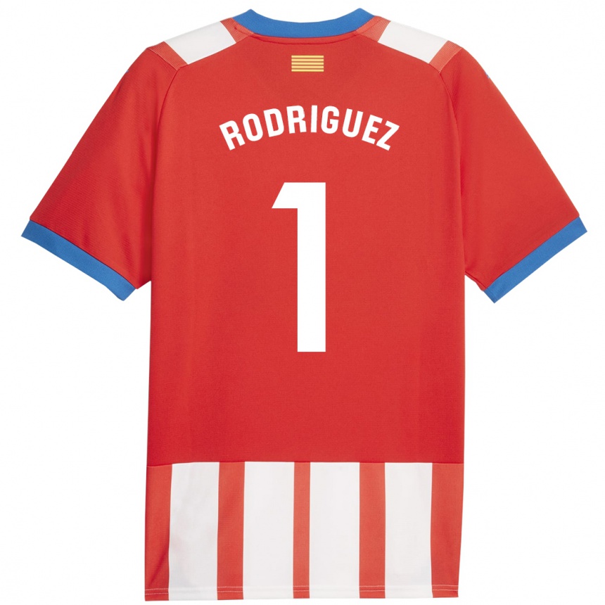 Kids Football Maria Rodríguez #1 Red White Home Jersey 2023/24 T-Shirt